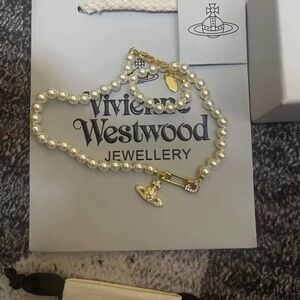 Vivienne Westwood Pearl Necklace with Gold Charm